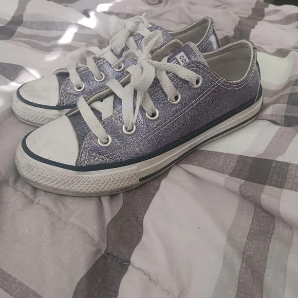 Converse Kids Sparkly Purple Sneakers - Picture 1 of 6